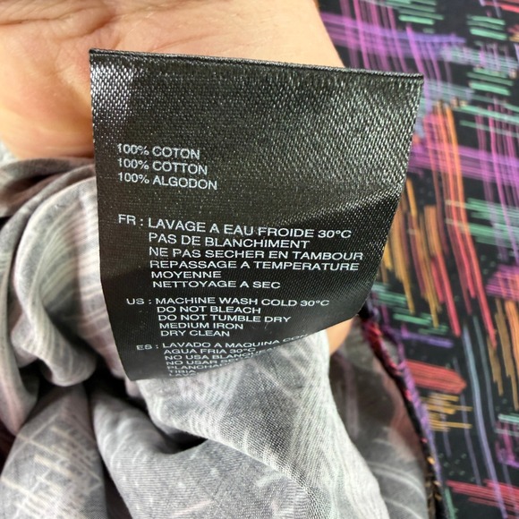 Maceoo Shirt Mens 6 2XL Black Abstract Multi Color Italian Digital Fabric Cotton - Picture 8 of 9